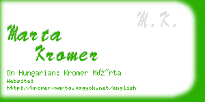 marta kromer business card